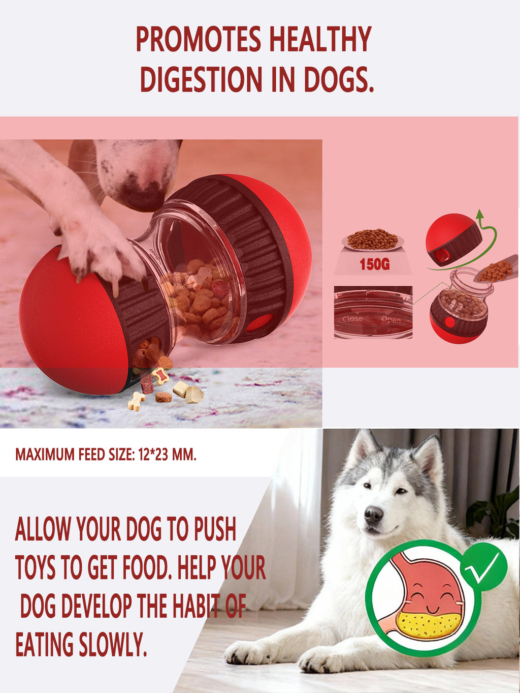 Dog Puzzle Snack Ball  Slow Food Training Toy For All Dog Breeds