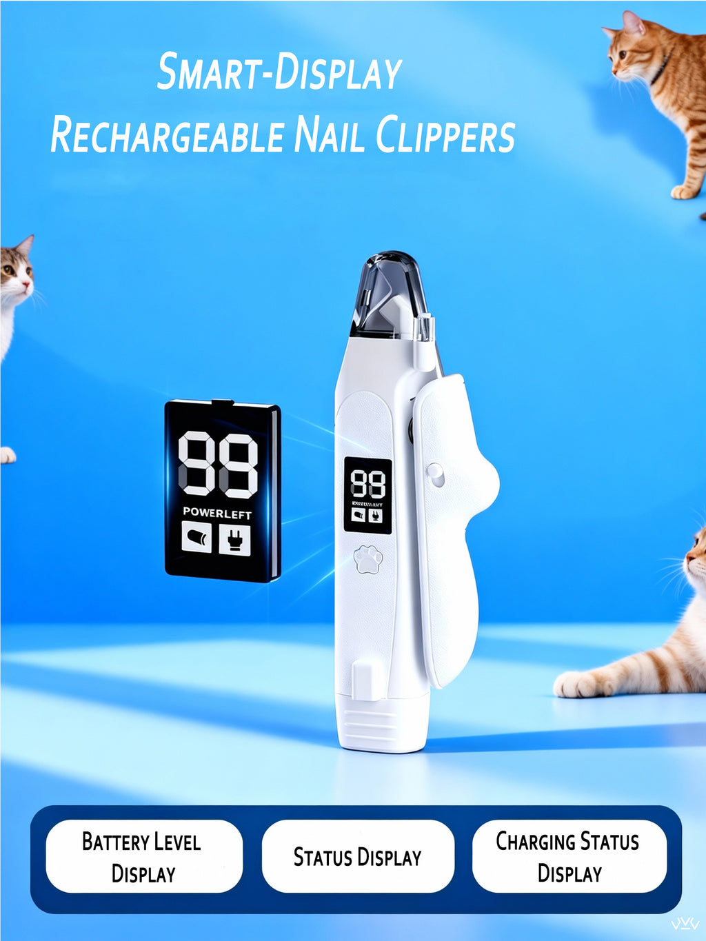 2-in-1 Pet Nail Clippers with Built-in Trimmer & LED Lighting
