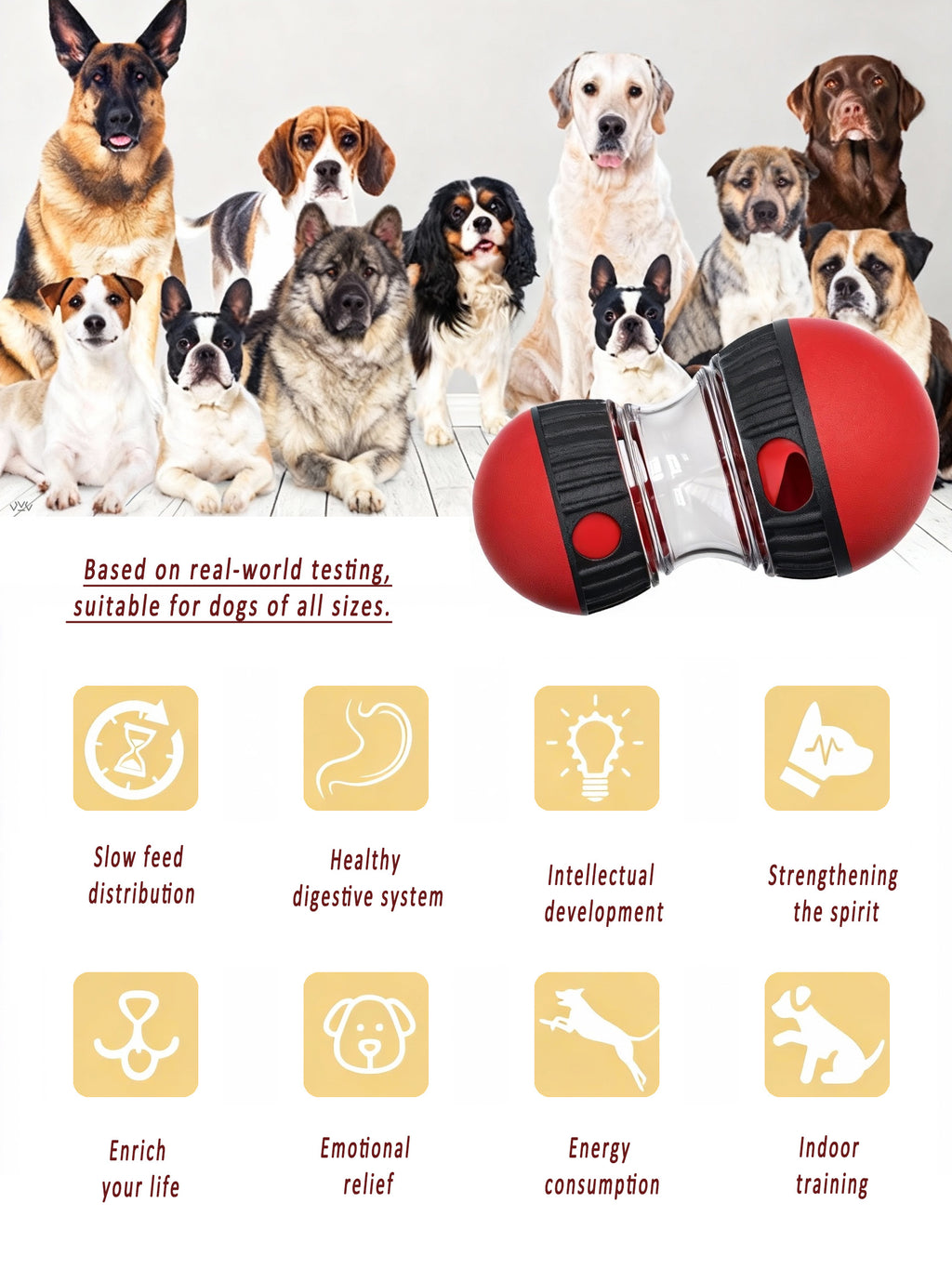 Dog Puzzle Snack Ball  Slow Food Training Toy For All Dog Breeds