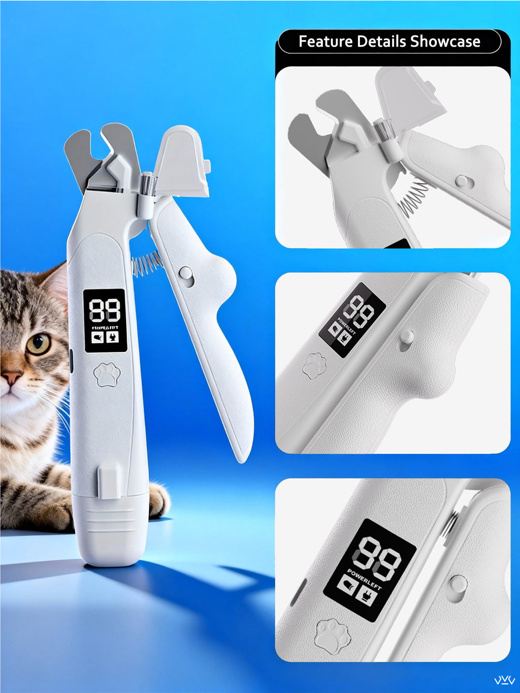 2-in-1 Pet Nail Clippers with Built-in Trimmer & LED Lighting