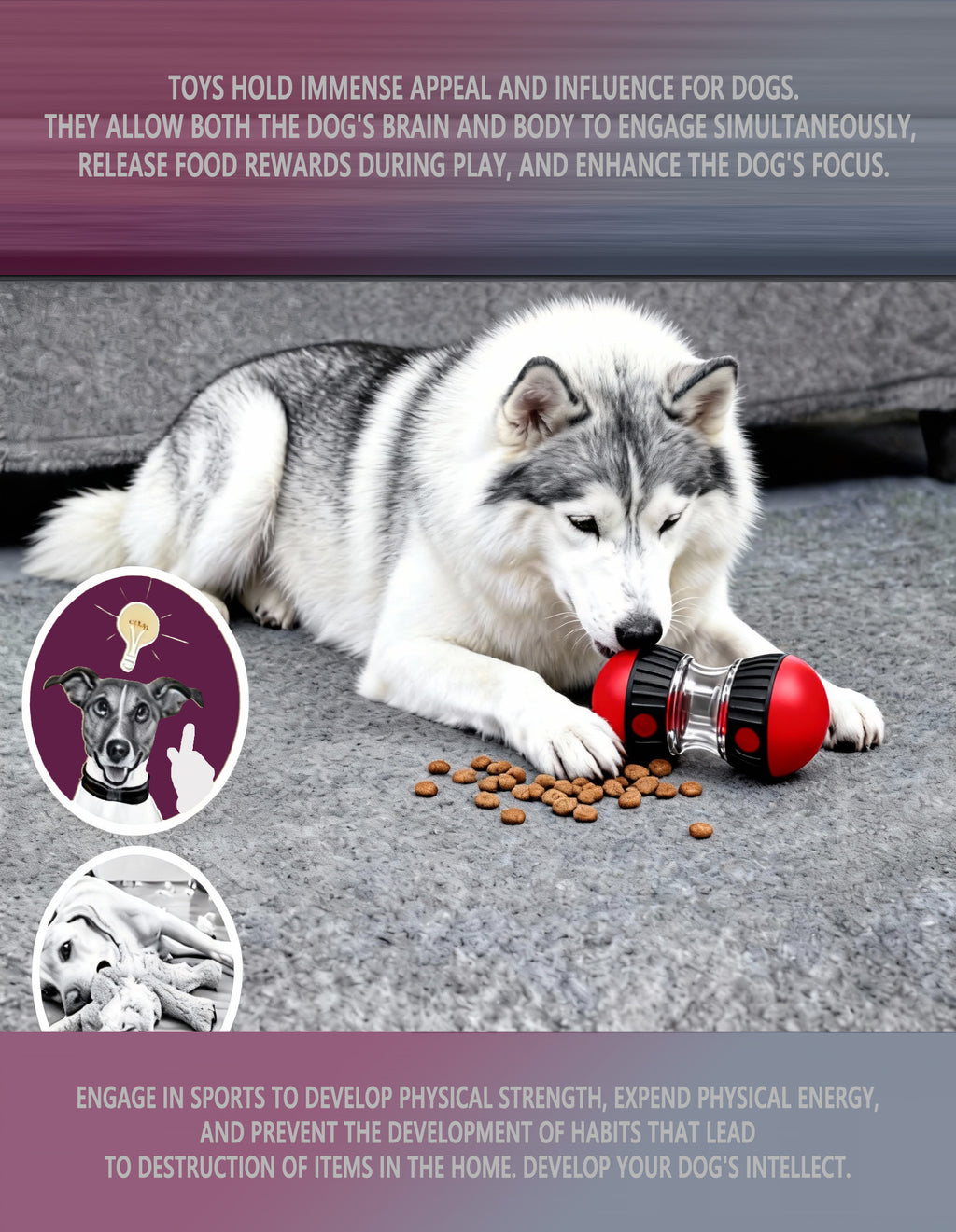 Dog Puzzle Snack Ball  Slow Food Training Toy For All Dog Breeds