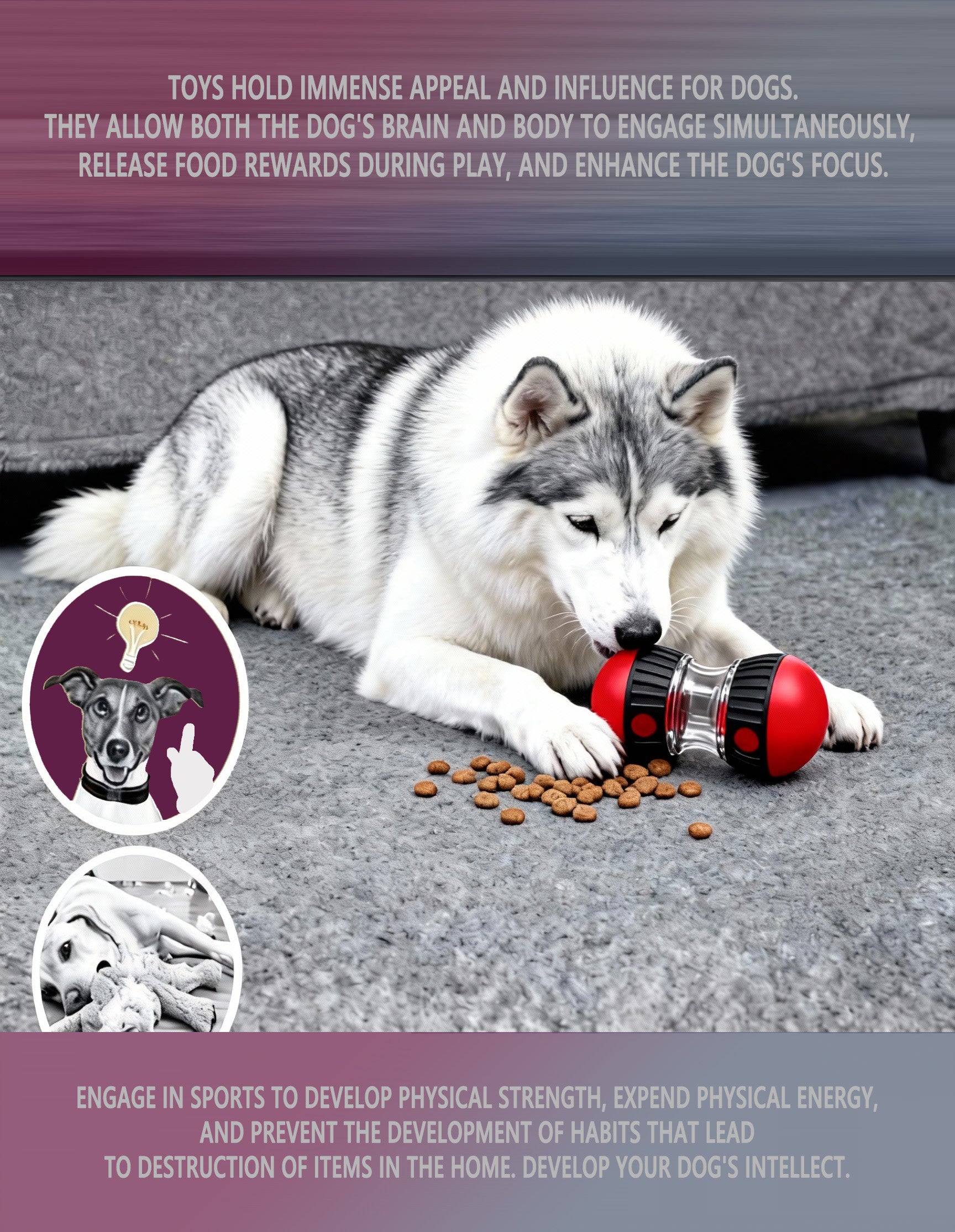 Dog Puzzle Snack Ball  Slow Food Training Toy For All Dog Breeds