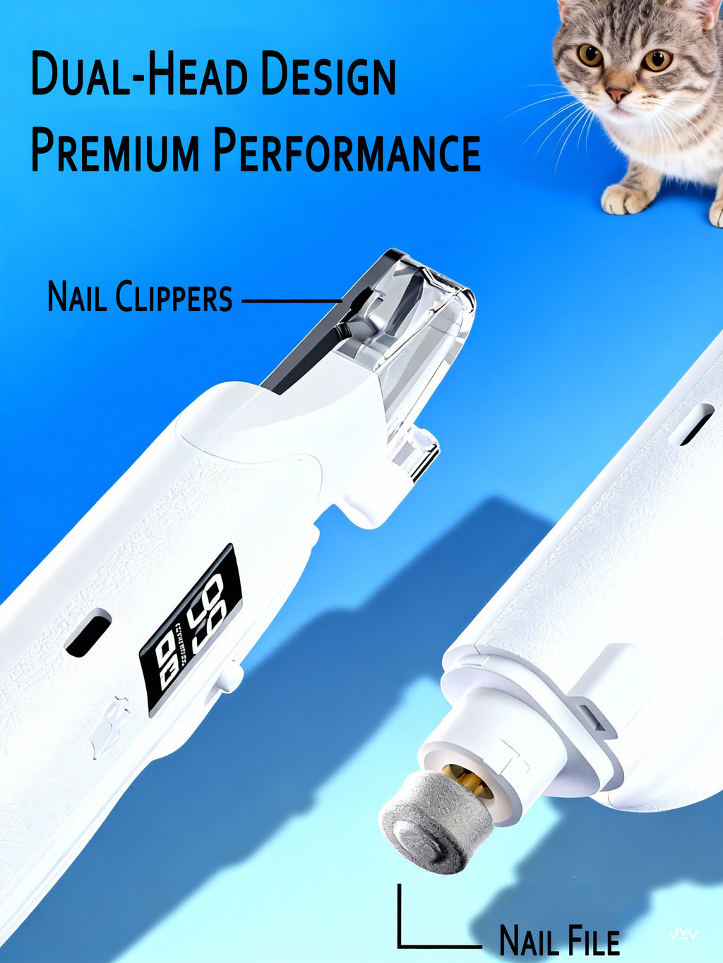 2-in-1 Pet Nail Clippers with Built-in Trimmer & LED Lighting