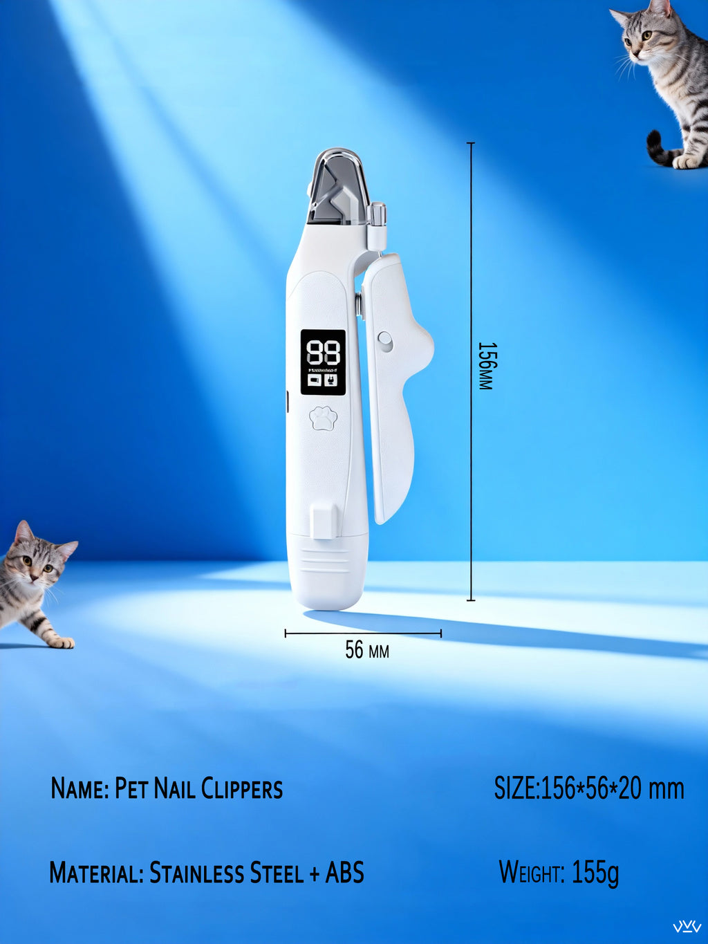 2-in-1 Pet Nail Clippers with Built-in Trimmer & LED Lighting